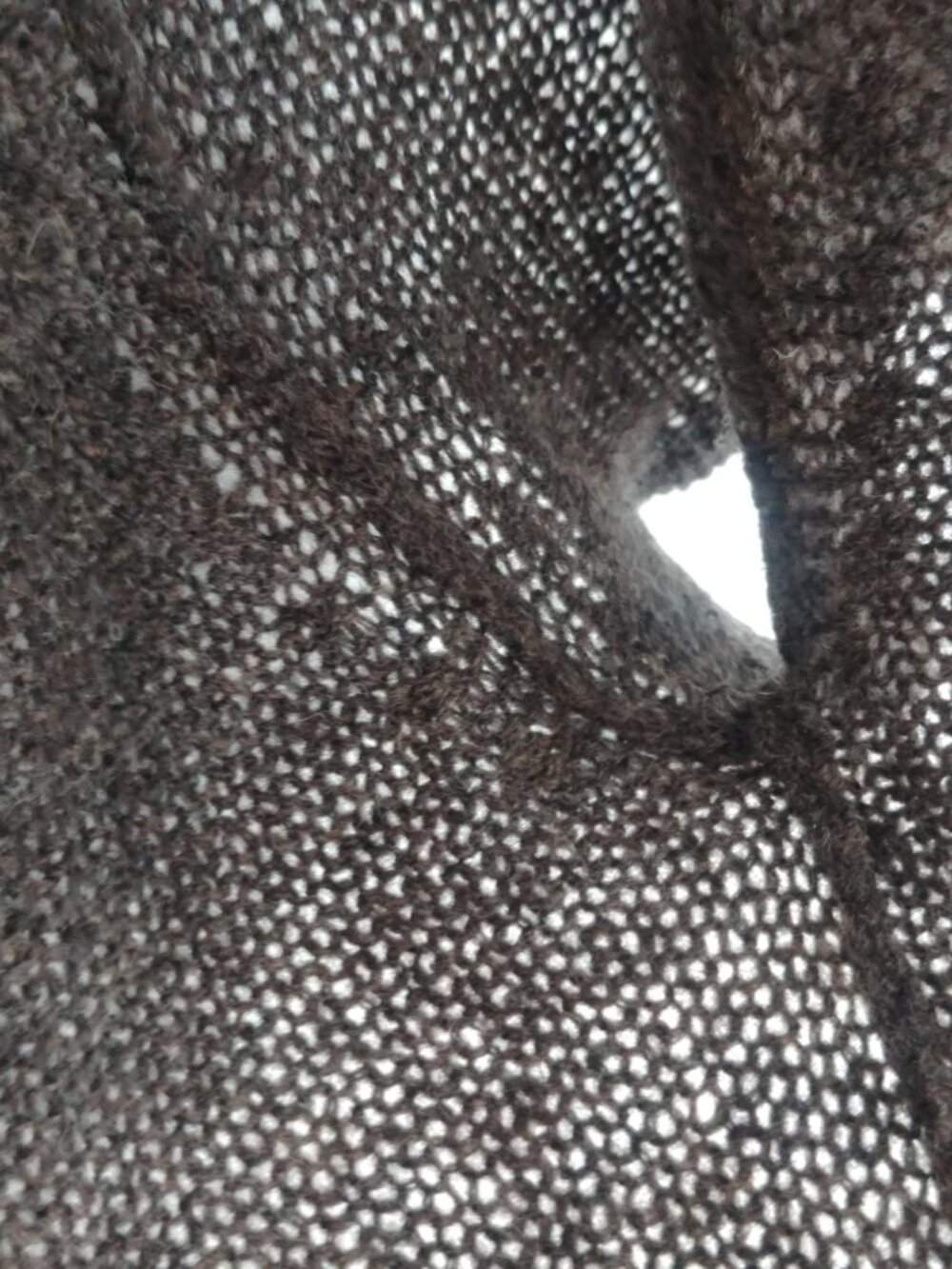 Bianca Maria 100% wool dark brown sweater top cardigan pearl buttons M fits XS - Picture 6 of 14